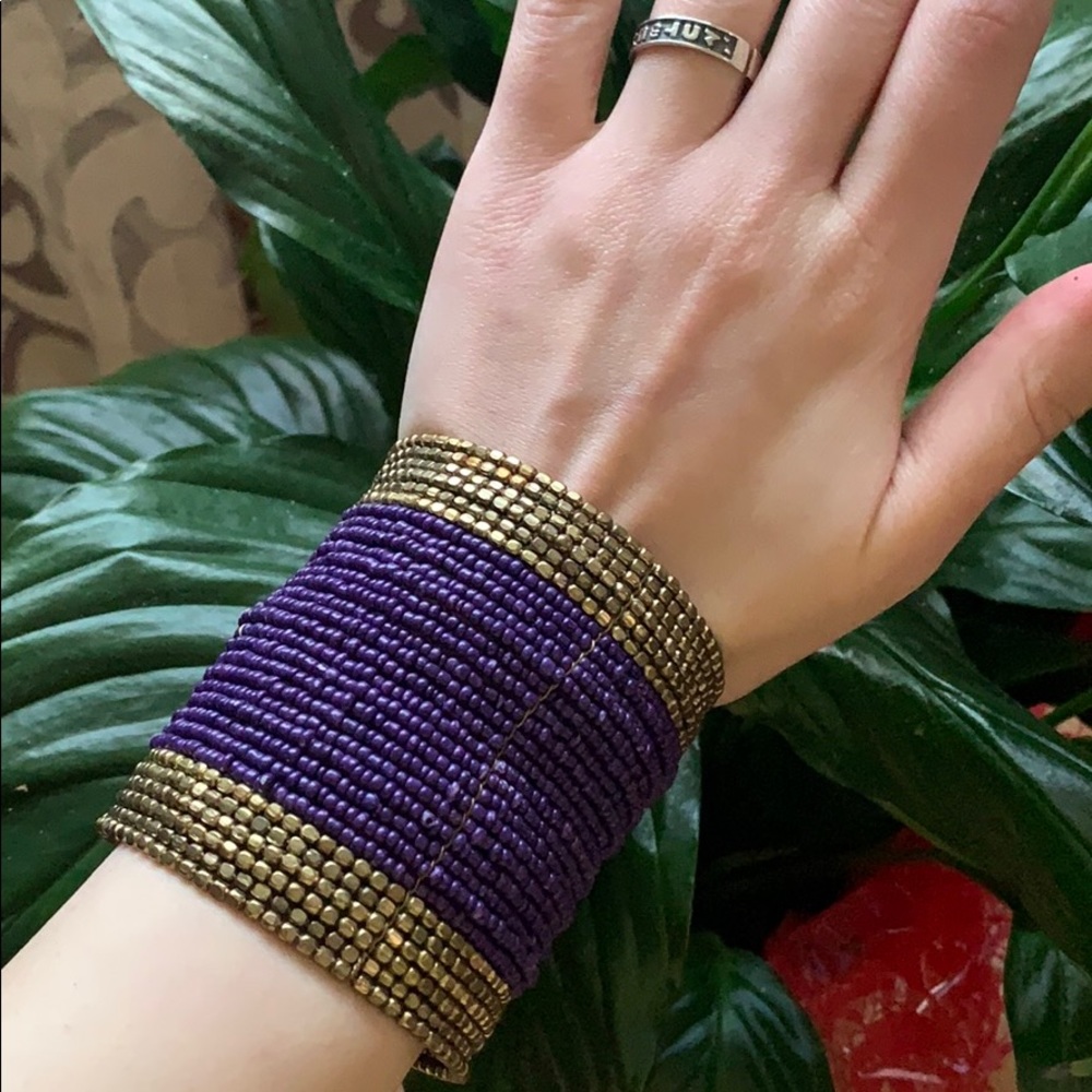 Purple beaded bracelet - Picture 1 of 4
